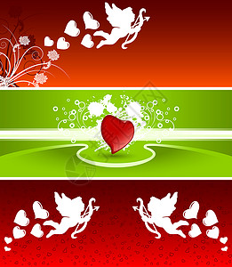 情人节横幅形状蜜月纪念日周年红色异性恋心形情人滚动订婚背景图片