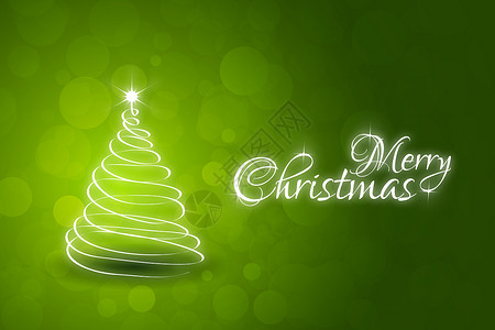 绿色圣诞卡插图贺卡卡片火花背景图片