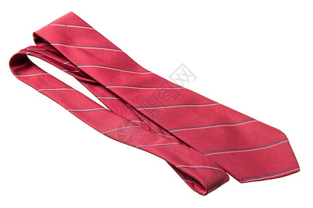 红色带条的领颈领带衣服织物办公室纺织品脖子商业衣领白色丝绸套装背景图片