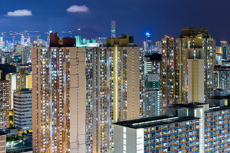 香港紧凑生活窗户城市建筑学建筑景观住宅密度摩天大楼袖珍天际堵塞高清图片素材