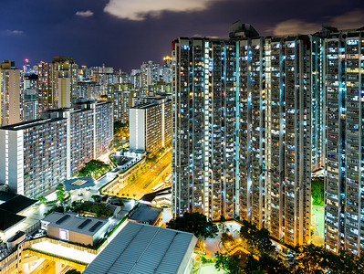 香港居住区 香港住宅区市中心密度城市建筑袖珍景观摩天大楼建筑学窗户生活现代的高清图片素材