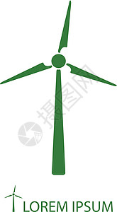 绿色风力涡轮机背景图片