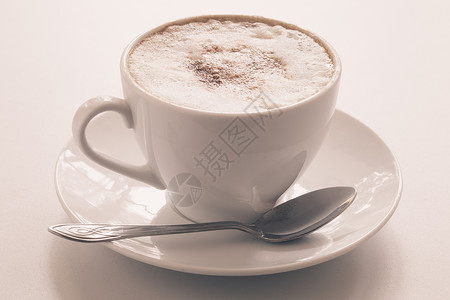 家庭咖啡泡沫卡布奇诺杯奶油艺术奶泡饮料咖啡师拿铁白色餐具咖啡家庭背景
