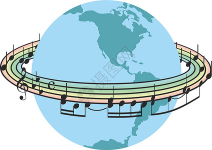 环绕地球的彩虹音乐背景图片