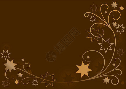 圣诞花星星问候语插图棕色背景图片