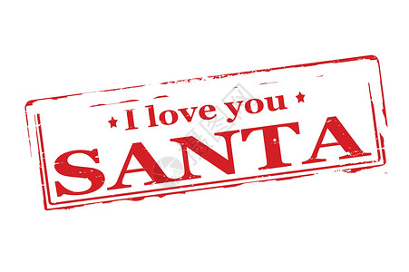 我爱你 圣诞老人红色感情墨水矩形橡皮星星背景图片