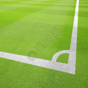 足球场角角标运动场足球场白色草皮运动背景图片