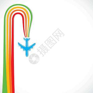 飞机路线彩色箭头商业旅行运输天空圆圈路线翅膀卡片航班飞机插画
