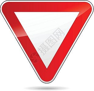三角道路标志牌交通反光三角形驾驶警告路标冒险红色危险金属背景图片