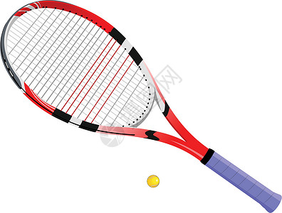 网球拍和球的孤立图像 矢量插图背景图片