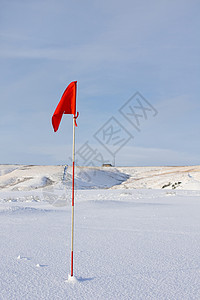 红旗旗雪中红高尔夫旗背景