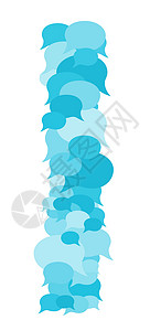 蓝声泡泡报告气泡思考语言讲话蓝色笔记柱子背景图片