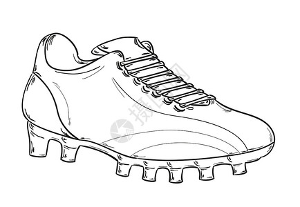 保暖鞋足球靴草图插画