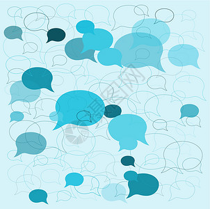 背景言词泡泡讲话蓝色语言卡片报告插图聊天墙纸白色气泡背景图片