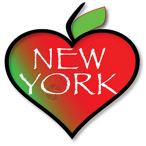 红爱苹果素材爱纽约插图绘画艺术品苹果艺术插画