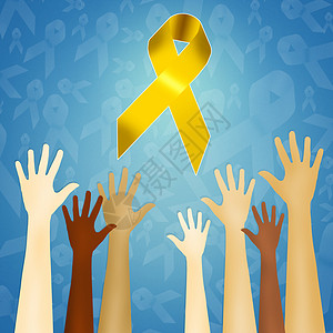 黄色丝带记忆保健药品插图志愿者卫生力量团结背景图片
