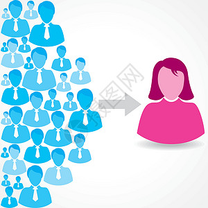 白色背景鱼群矢量上女性和男性图标组网络团队团体插图商业男人社会背景图片