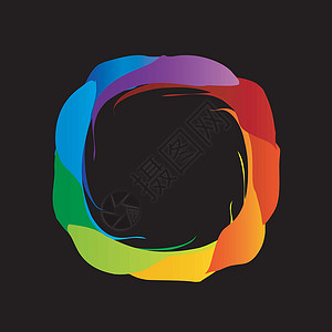 彩色光圈光效可见光彩色轮轮设计频谱物理创造力同心蓝色艺术彩虹光圈漩涡伽马车轮插画