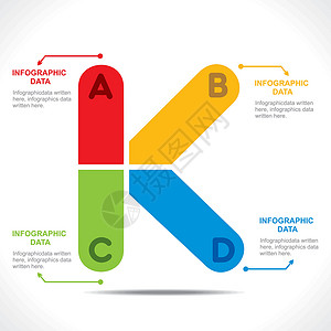 K 创造性字母表信息-图表设计概念矢量背景图片