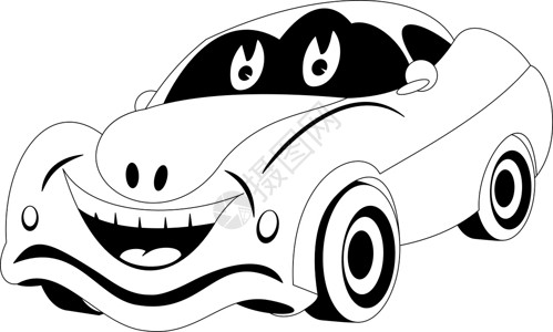 汽车前脸卡通汽车车轮微笑发动机黑色乐趣情感运输幸福驾驶喜悦设计图片