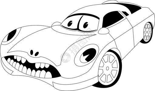 汽车前脸卡通汽车白色草图运输情感黑色幸福艺术插图发动机车辆设计图片