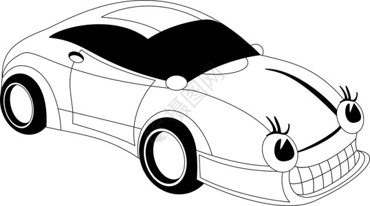 汽车前脸卡通汽车情感插图玩具幸福车轮黑色微笑车辆艺术草图设计图片
