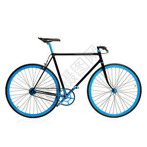 白色的时尚蓝色自行车陀螺仪车轮车辆运输座位酒吧运动框架潮人赛车背景图片