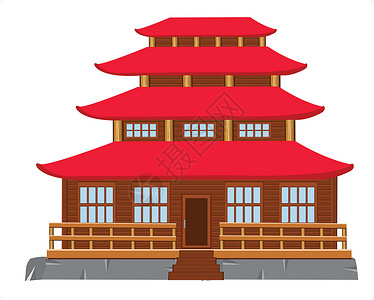 建造日本建筑结构的建筑背景图片