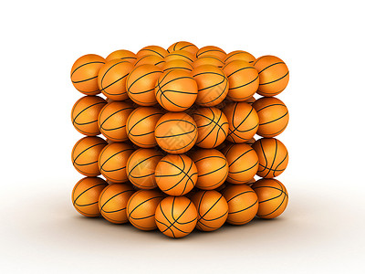 堆积如山的篮球运动休闲游戏橙子正方形插图盒子橡皮背景图片