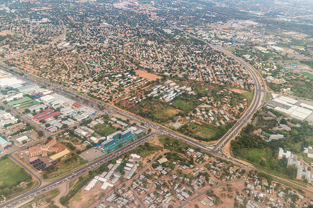 哈博罗内空中观察建筑学景观首都街道建筑房屋城市文明背景