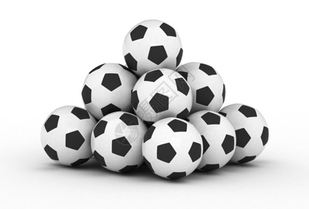 堆积如山的足球足球球游戏运动休闲插图背景图片