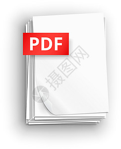 PDF 纸张工作表图标网页正方形指针红色互联网网络床单夹子格式白色背景图片