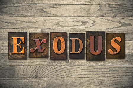 Exodus 概念木制印刷品类型背景图片