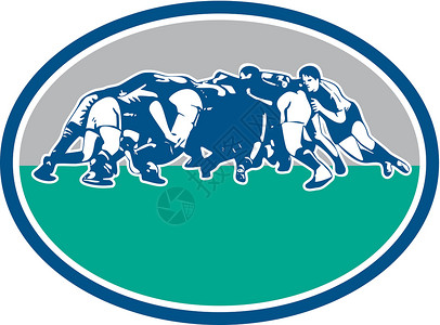 起跳争球橄榄联盟运动插图椭圆形玩家橄榄球艺术品游戏杯子团队插画