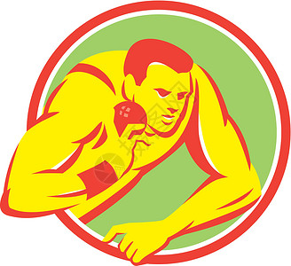 铅球田径运动员复古运动插图男人竞技圆圈男性艺术品设计图片
