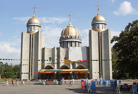 皖西大裂谷阿瓦萨 埃塞俄比亚 非洲城市大教堂旅游地标景点建筑物全景宗教旅行观光背景