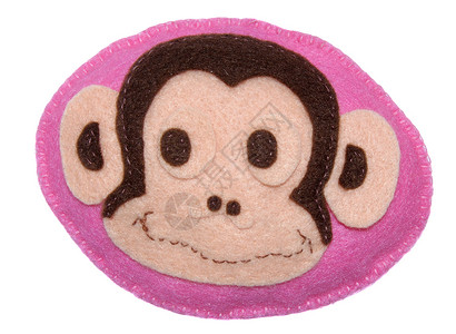猴子羊毛孩子艺术手工毛毡动物背景图片