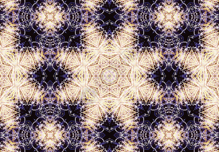 民族形态 抽象的乳胶球黄色水晶星星黑色艺术地毯奶油风格创造力万花筒背景图片