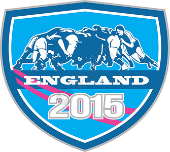 起跳争球2015年英格兰盾牌玩家橄榄球团队运动艺术品插图波峰联盟杯子游戏插画