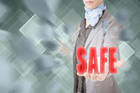 安全概念创造力口号棕榈女士商业数据杯状手势机密艺术背景图片
