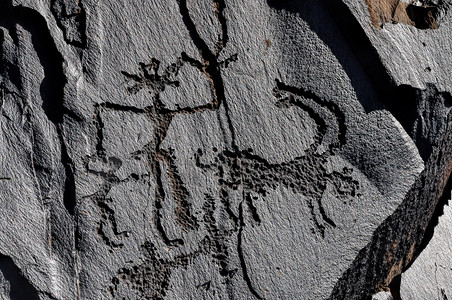 古代花纹岩石岩画绘画动物雕刻石头艺术考古历史考古学高清图片