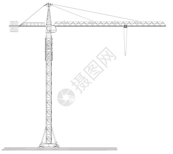 电线框架塔起重机配重容量三角帆工程机器驾驶室立柱吊车工业草稿背景图片