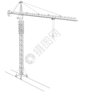 电线框架塔起重机吊车配重车轮立柱绘画三角帆机器图形化绳索机械背景图片