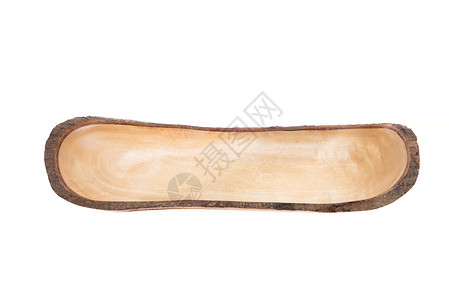 由木制成的容器 托盘 坚果壳形状手工服务木板木头水平寿司厨具食物盘子白色背景图片