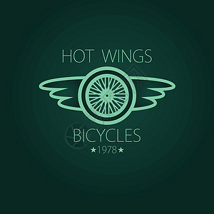 复古自行车旧自行车店的标志卡通标志设计图片