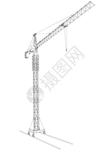 电线框架塔起重机工业机械绳索立柱插图吊车配重机器三角帆工程背景图片