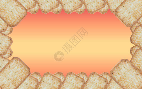 以美丽的梯度制成的饼干边框面包坡度展示燕麦食物照片长方形小麦画廊展览背景图片
