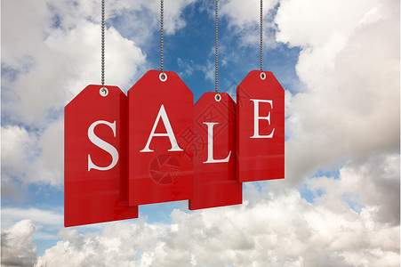 云标签红色销售标签复合图像绘图天空数字多云零售计算机广告阳光背景