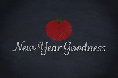 番茄复合图像蔬菜开始水果新年开端黑板背景图片