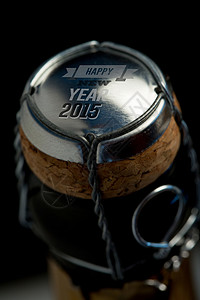 新年快乐的复合形象横幅密封奢华潮人灰色软木瓶子背景图片